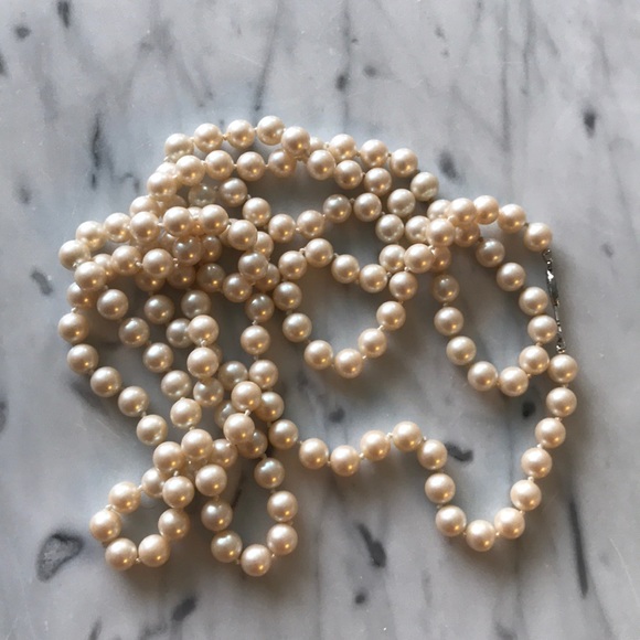 Costume Vintage Pearl Necklace - Picture 4 of 8
